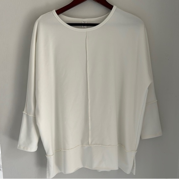 SPANX POWDER SWEATSHIRT Womens Small White Cozy Soft. B8 - Picture 2 of 8